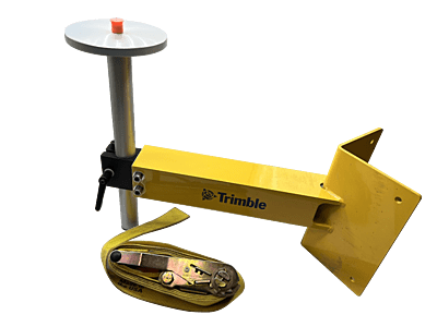 Column Clamp, Heavy Duty with pole assembly ( Painted yellow and Trimble logo )