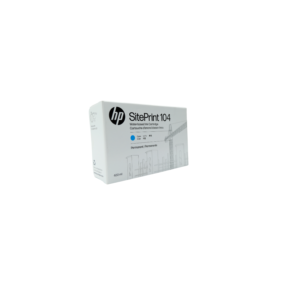 HP SitePrint 104 Cyan Water-based Permanent Ink Cartridge